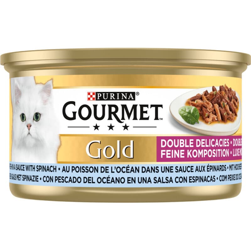 Gourmet Gold hoog eiwit kattenvoer blik zeevis 85 g