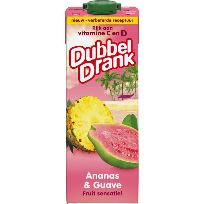 DubbelDrank Ananas Guave Appelsap - 1 L