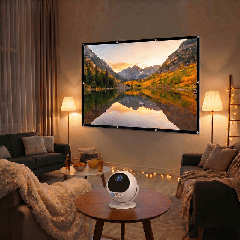 Big Screen Entertainment Bundel-XBJ 360° Draagbare Projector+100 inch Projectiescherm
