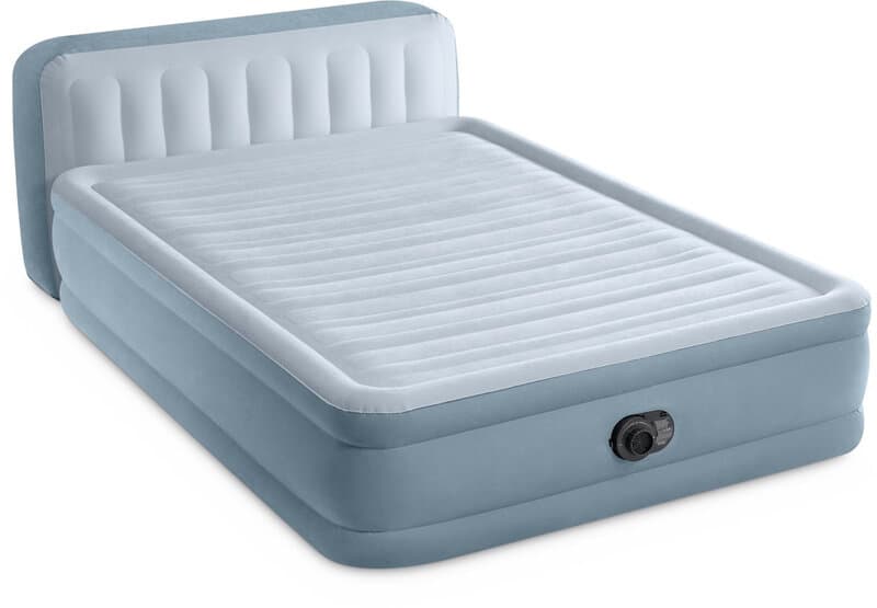 Intex pluche hoofdbord luchtbed queen - grijs, 152 x 236 x 46 cm
