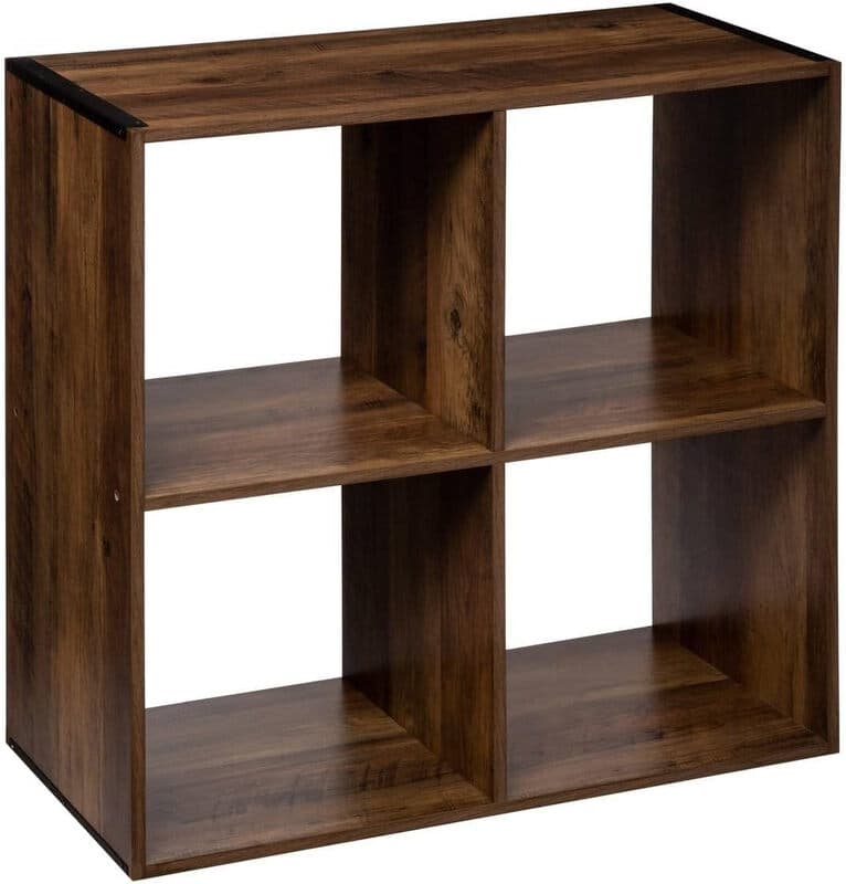 5five Retro Industriële Houten Modulaire Opbergplank - 67,5 x 67,7 x 32 cm, 4 Compartimenten