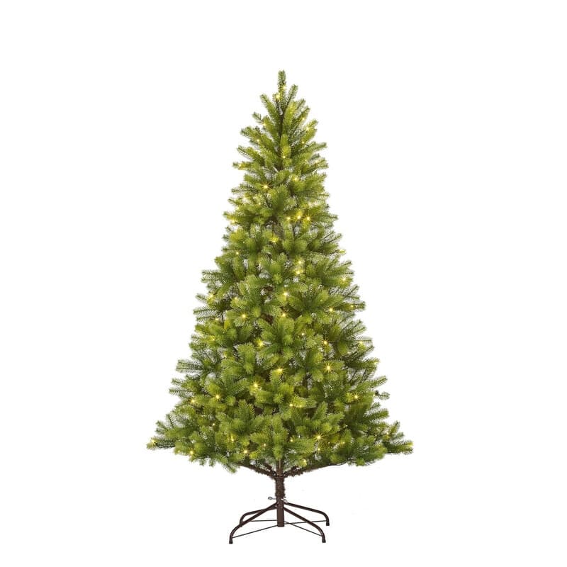 Black Box Trees Nagoya Kerstboom - Kunstboom met LED Verlichting en Scharnierconstructie - Kerstversiering voor Binnen met Natuurlijke Uitstraling - Rond - H210 x Ø115 cm - Groen