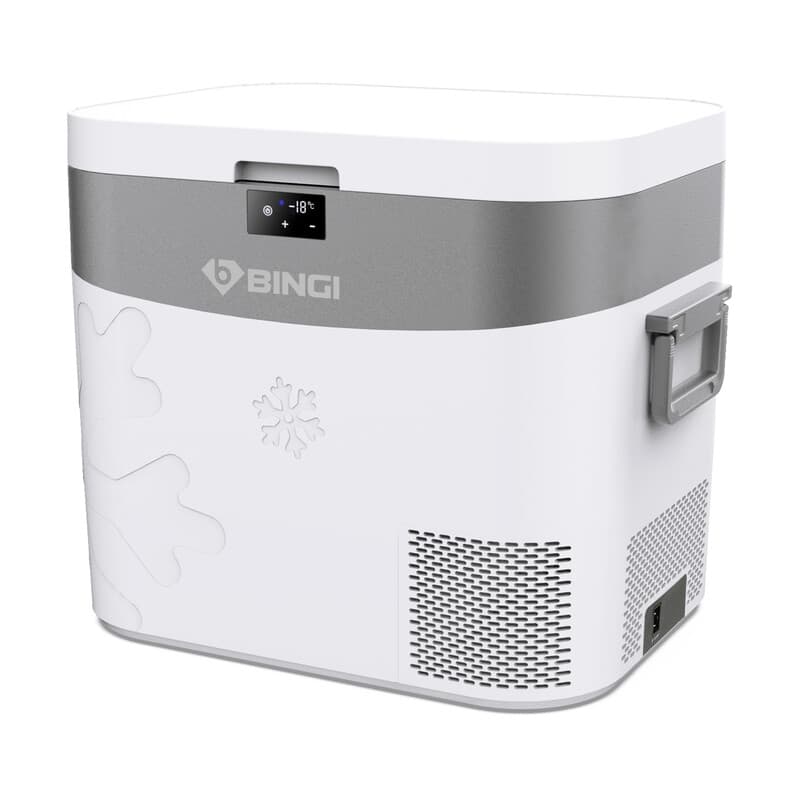 BINGI Draagbare auto-koelkast 22 liter, 12V/24V DC & 100-240V AC dubbele stroomvoorziening, -18℃ tot 15℃ instelbare koelkast, koelbox voor kamperen, campervan, reizen, RV, vrachtwagen, picknick, boot