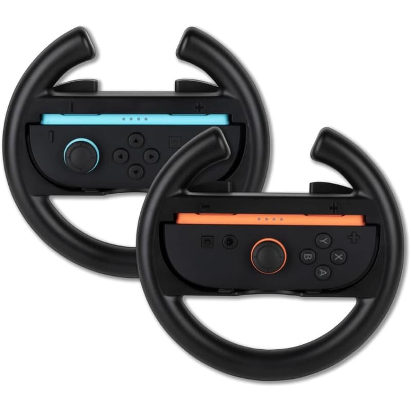 KONIX Racestuur paar voor Nintendo Switch 2 Joy-Con controllers - Plastic - Zwart