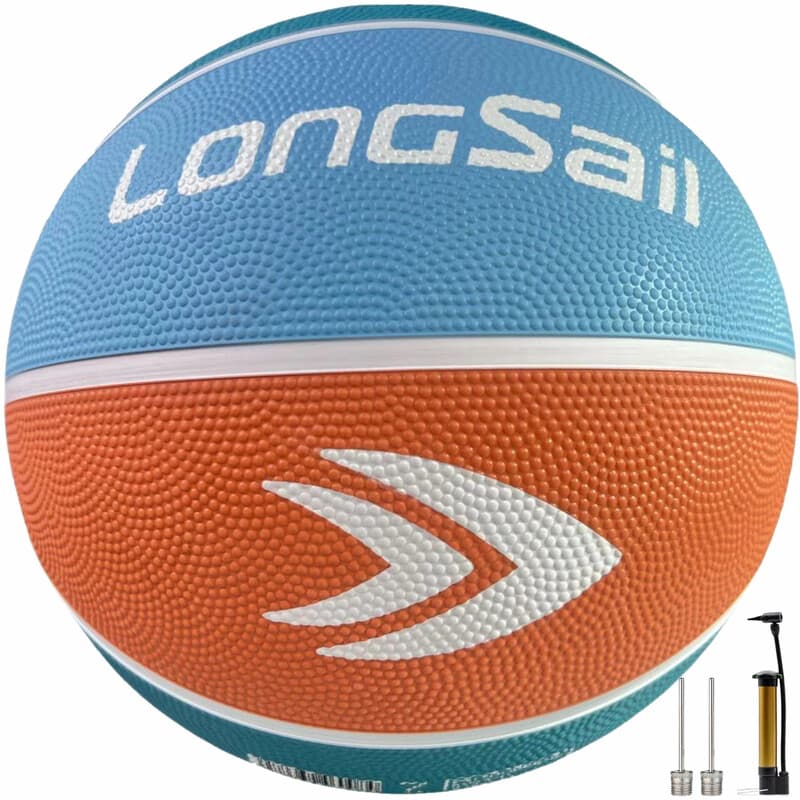 Hoogwaardige rubberen basketbal (29.5") maat 7# oranje / lichtblauw / saffierblauw / diep oceaanblauw