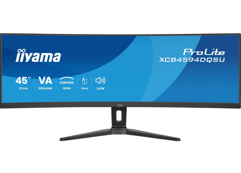 iiyama ProLite XCB4594DQSU-B1 - 45 inch - DQHD - VA - USB-Hub (4x) - verstelbaar - Curved - HDR, KVM