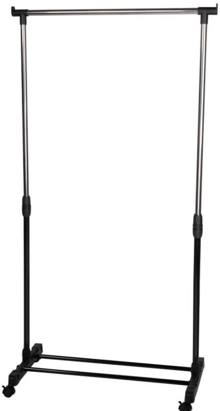 Alpina Mobiele Kledingrek - Verstelbare Hoogte, zwart, 78 x 41 x 93-158 cm