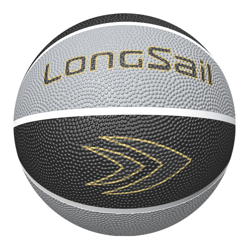 Rubberen basketbal van hoge kwaliteit (29,5") Maat 7# Zwart/Grijs