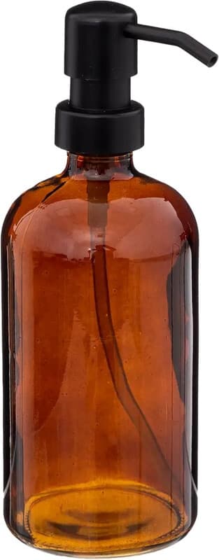 5five Glazen Zeepdispenserdoos - 450 ml, Bruin
