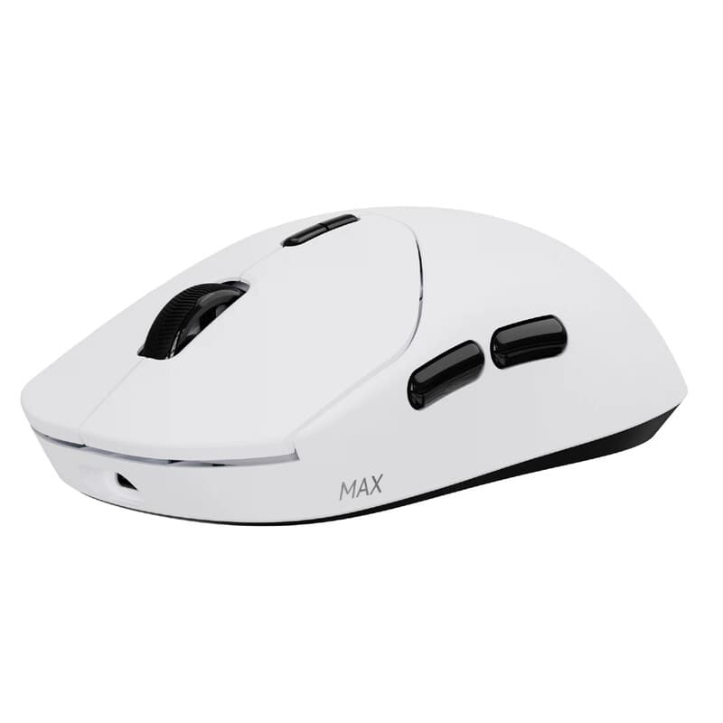 RAPOO VT2 MAX draadloze gamingmuis, echte 8K-pollingsnelheid, lichtgewicht van 53 g, batterijduur tot 750 uur, Nordic nRF54L15 MCU, optische schakelaar van 120 miljoen, 10 programmeerbare knoppen, macro-ondersteuning - wit