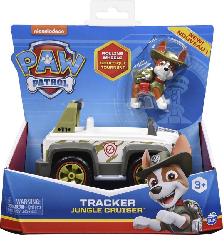Paw Patrol Tracker Jungle Cruiser voertuig - groen, grijs, wit