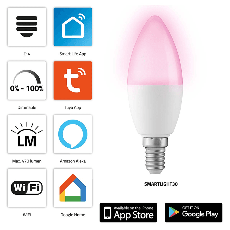 Alecto SMARTLIGHT30 Wi-Fi slimme LED-lamp 5 W wit