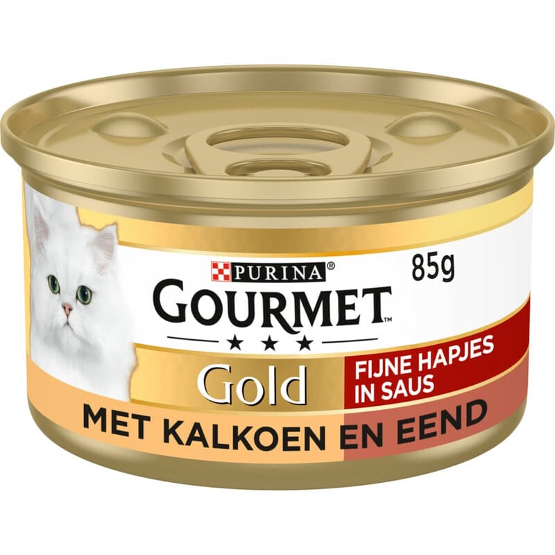 Gourmet Gold hoog eiwit kattenvoer blik kalkoen&eend 85 g
