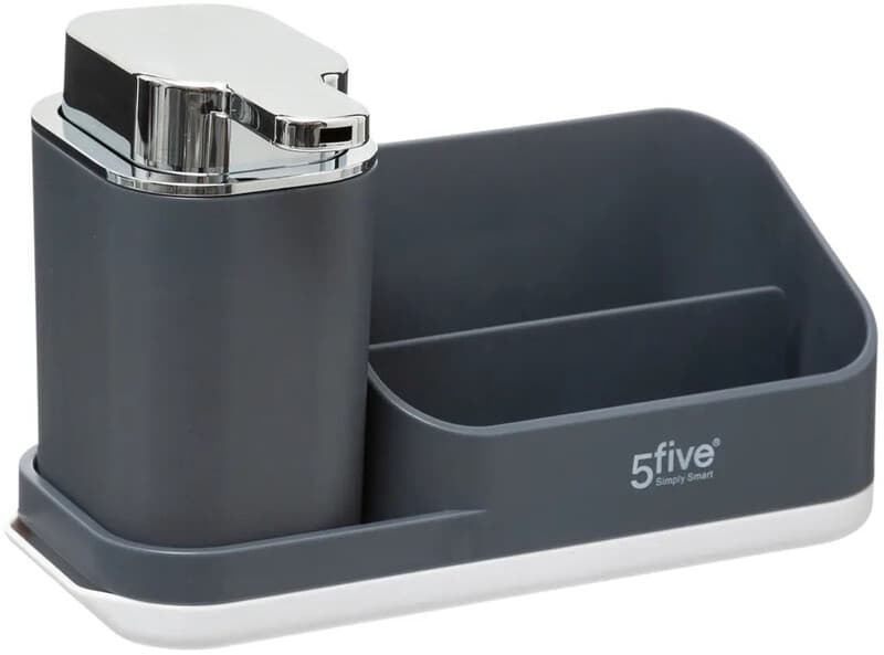 5five Grijze Neo Zeepdispenser - 22 x 13 x 14 cm, 300 mL