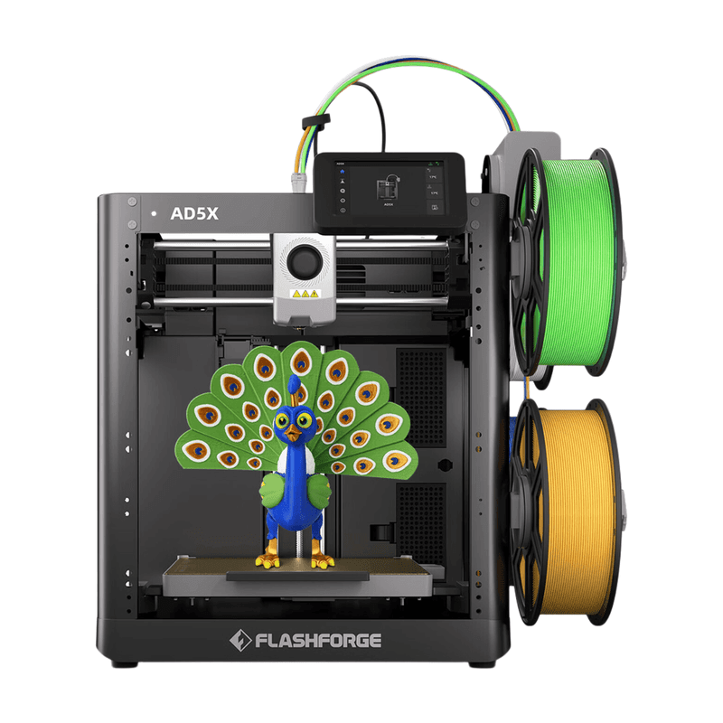 FLASHFORGE AD5X meerkleurige 3D-printer, 600 mm/s hoge snelheid, 300 °C extruder, afdrukgrootte 220 x 220 x 220 mm