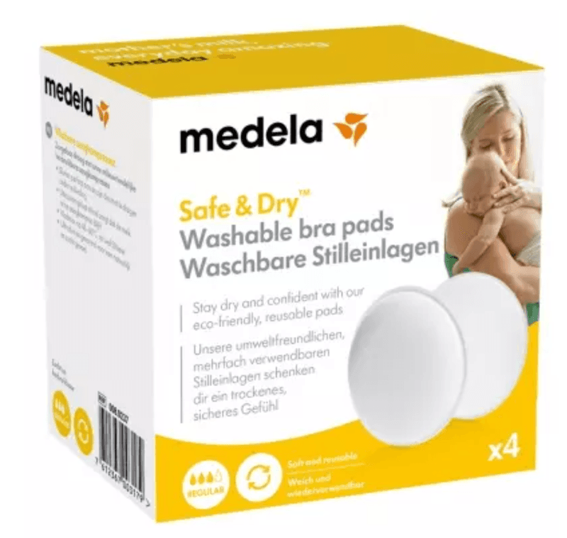 Medela Wasbare Zoogkompressen - Herbruikbaar - Zacht en Comfortabel - Wasbaar op 40–60°C - 4 stuks