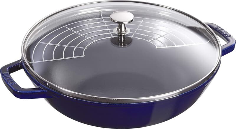STAUB gietijzeren wokpan - 30 cm, donkerblauw