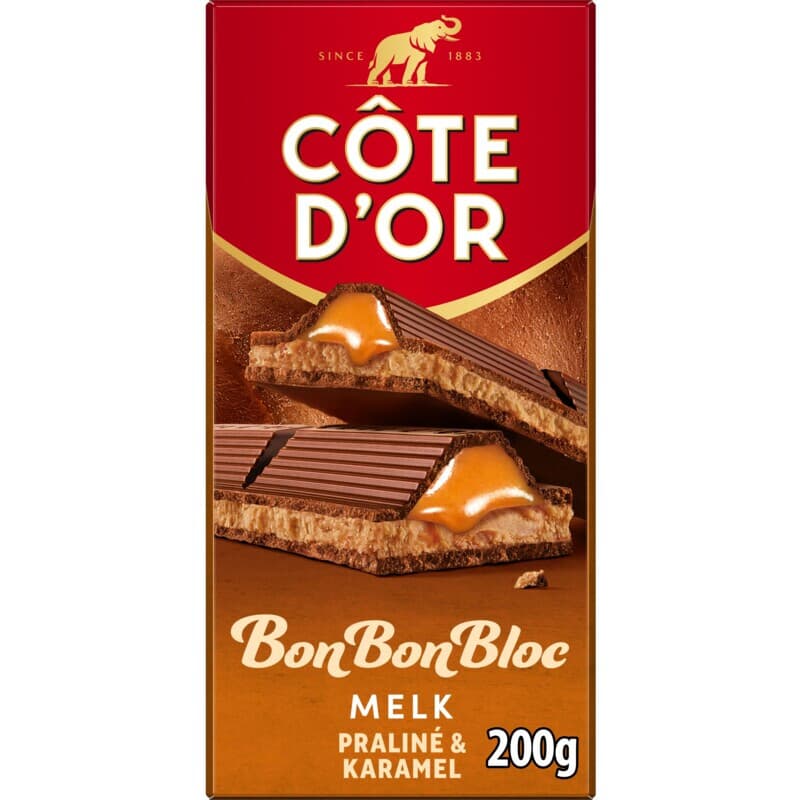 Côte d'Or Bonbon Bloc melkchocoladereep met pralines - 200 g