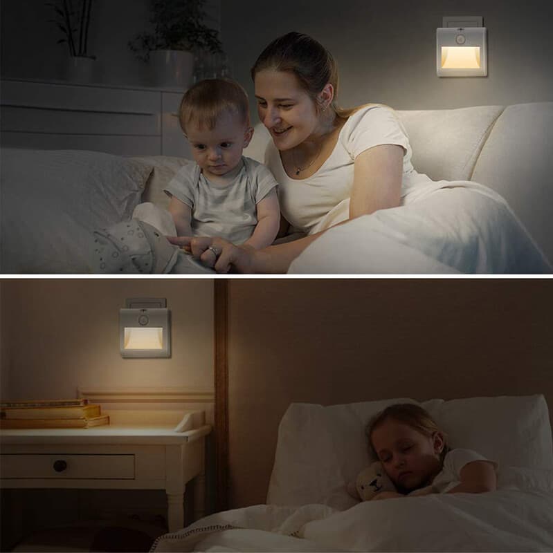 CREE 2-delige set nachtlamp met bewegingssensor en touch-dim, SMD-LED 1 W, 100-240 V, ABS + metaal, 4000-4500 K warm wit, geheugenfunctie voor slaapkamer en toilet