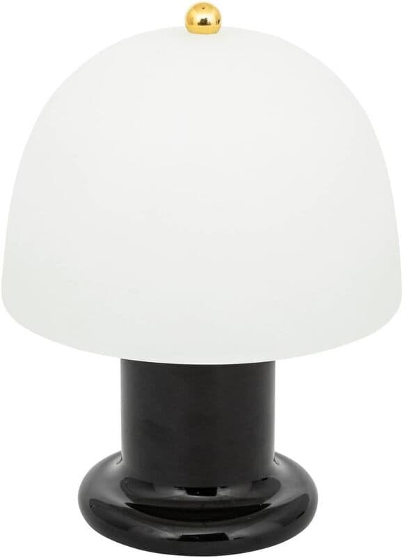 Atmosphera LED Tafellamp - Glazen Kap, Wit, H21 cm