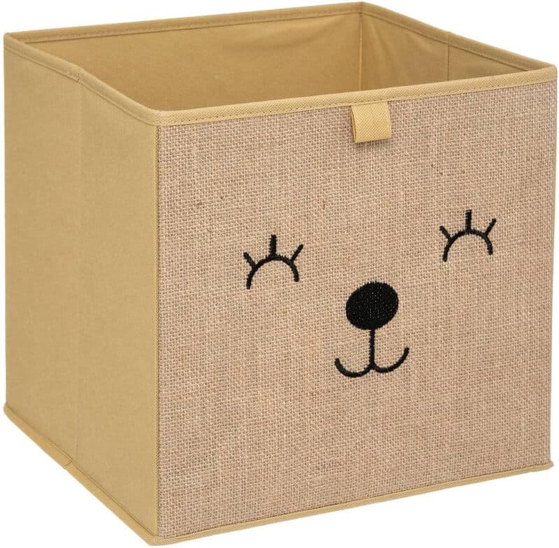 Atmosphera Teddybeer Opbergdoos - Jute, 29 x 29 cm, Lichtbruin