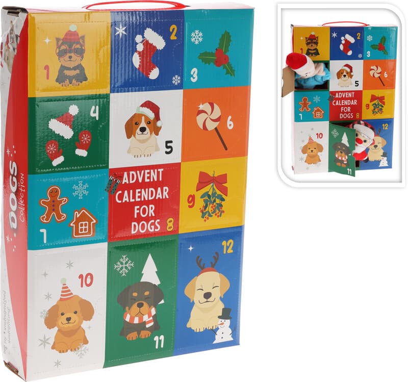 Koopman Honden Speelgoed Adventskalender Set - 12 stuks, Kerstontwerp