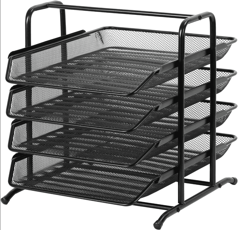 Senhoglb 4-laags A4 mesh-intray, zwart, jaarwisselingssale, top cadeausuggesties