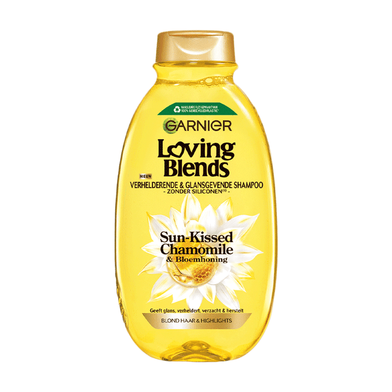 Garnier Loving Blends - Verhelderende & Glansgevende Shampoo - Sun-Kissed Chamomile & Bloemenhoning - Blond Haar & Highlights - Kamille - 300 ml
