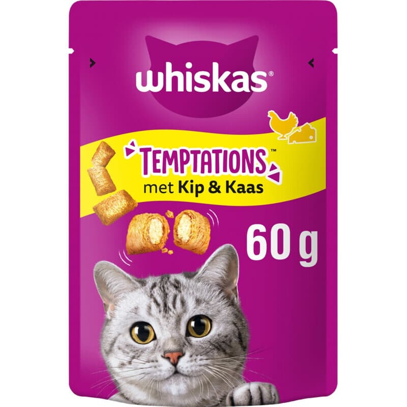 Whiskas Temptations kattensnoepjes kip&kaas
