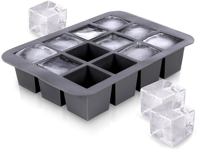 Excellent Huishoudelijke IJsblokjesvorm - Silicoon, Zwart, 12 stuks