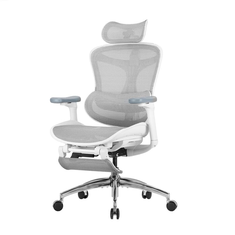 Sihoo Doro C300 ergonomische bureaustoel met ultrazachte 3D-armleuningen en dynamische lendensteun, verstelbare rugleuning met voetsteun (wit)