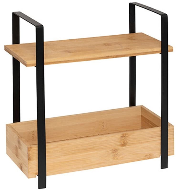 5five Ordera plankeenheid met 2 bamboe trays - Zwart, 30 x 14 x 30 cm