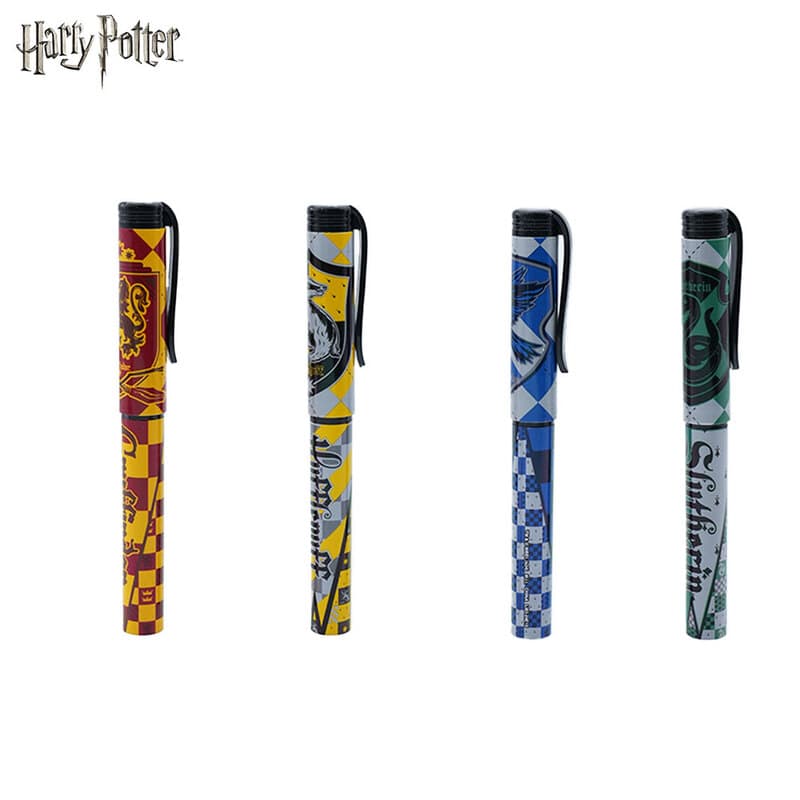 4-delige Harry Potter Hogwarts Pen Set – Officieel Gelicenseerd, Gryffindor, Slytherin, Ravenclaw, Hufflepuff, Kantoorartikelen Cadeau, Wizarding World