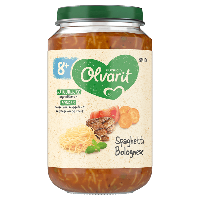 OLVARIT Maaltijd 8maanden+ Spaghetti Bolognese 200gr