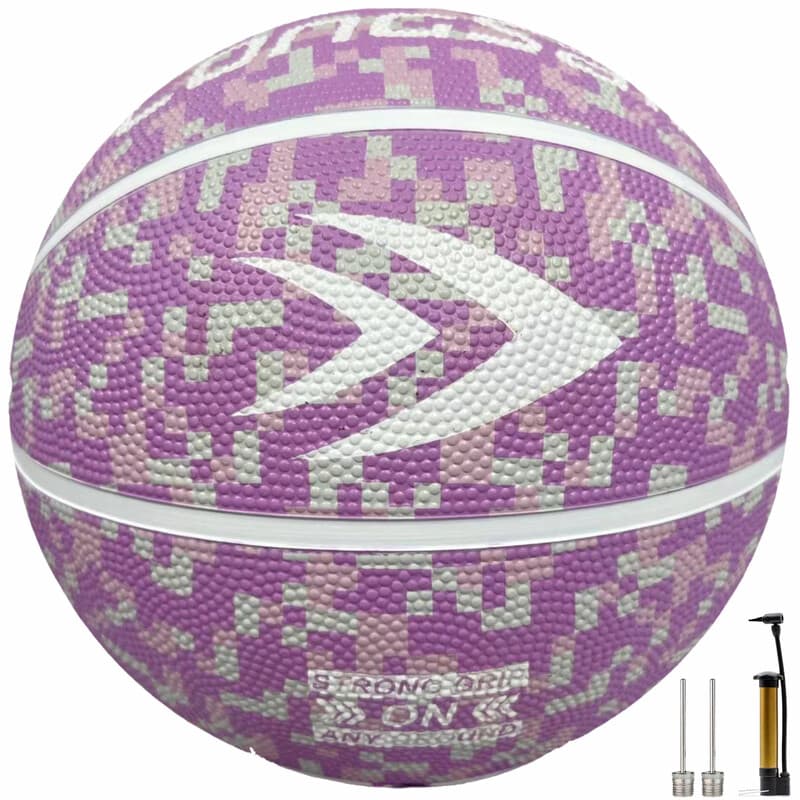 Hoogwaardige rubberen basketbal (27,5") maat 5# lavendelroze