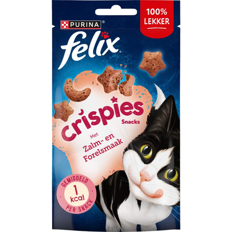 Felix Crispies kattensnack zalm&forel 45 g