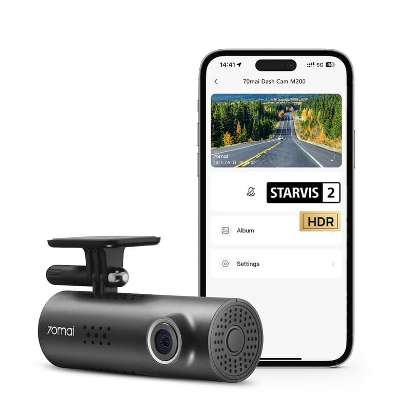 70mai Dash Cam 3 M200 - Dashcam Auto - Full HD Resolutie - Compact Design - Wifi Appbediening - Groothoeklens - G-Sensor Noodopname - Parkeerbewaking