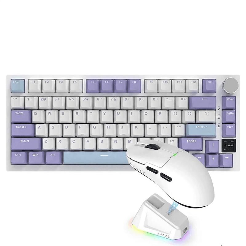 AJAZZ Gaming Combo – AK820 Pro 75% mechanisch toetsenbord + AJ159 Pro draadloze gamingmuis, PAW3395-sensor, Tri-Mode, RGB, US-indeling