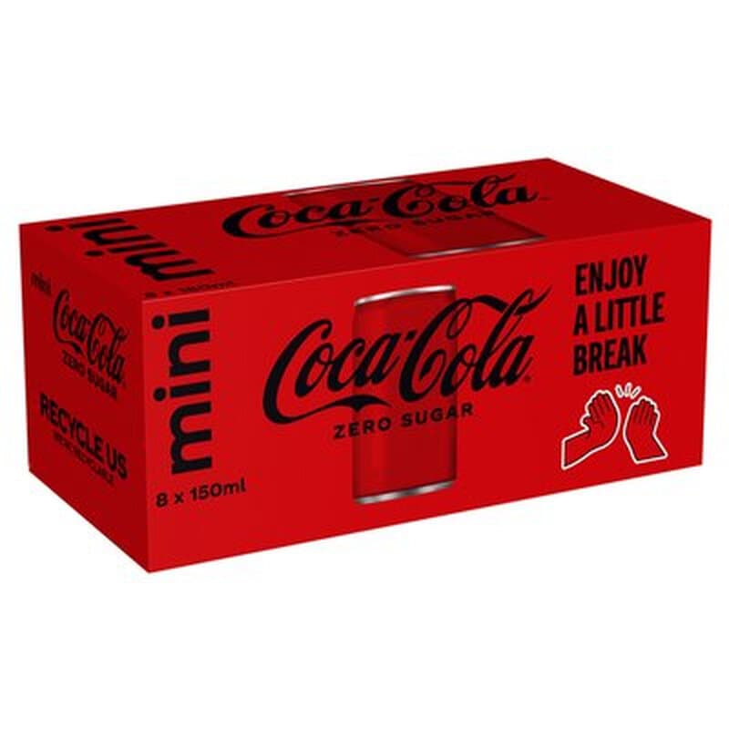 Coca-Cola Zero Sugar frisdrank - 8 x 150 ml 8,00 stuks