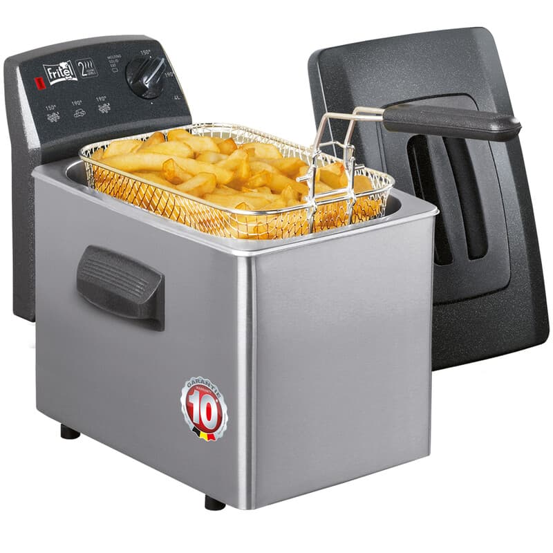 FRITEL Friteuse - Turbo SF® 4350 - Friteuse met anti-stofdeksel - Friteuse voor olie en vast vet - Friteuse voor 3-5 personen - 2800W - 4L