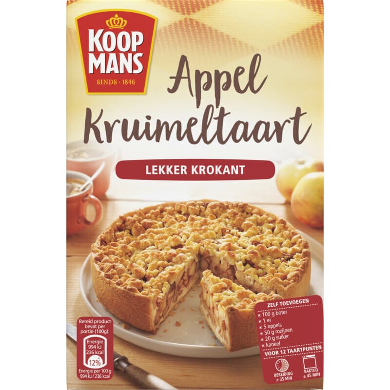 Koopmans Appel Crumble Taartmix - 410 g