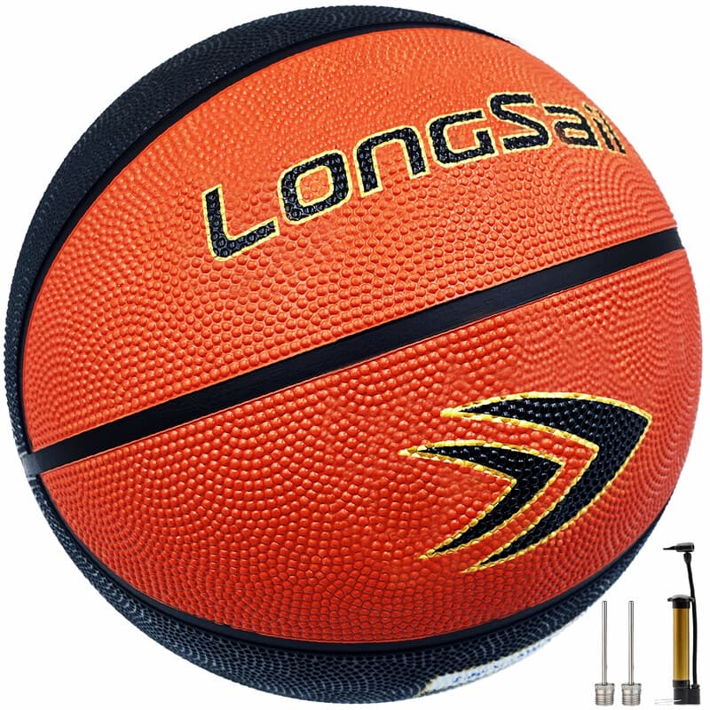 Hoogwaardige rubberen basketbal (25,5") maat 4# zwart/bruin