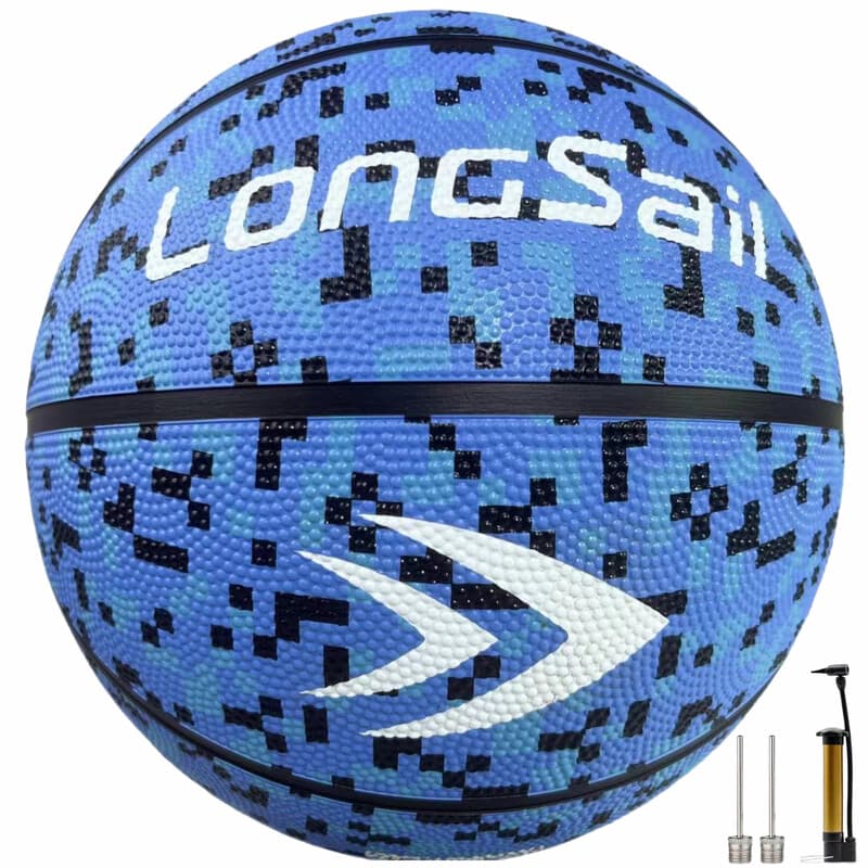 Rubberen basketbal van hoge kwaliteit (29,5") maat 7# camouflage blauw