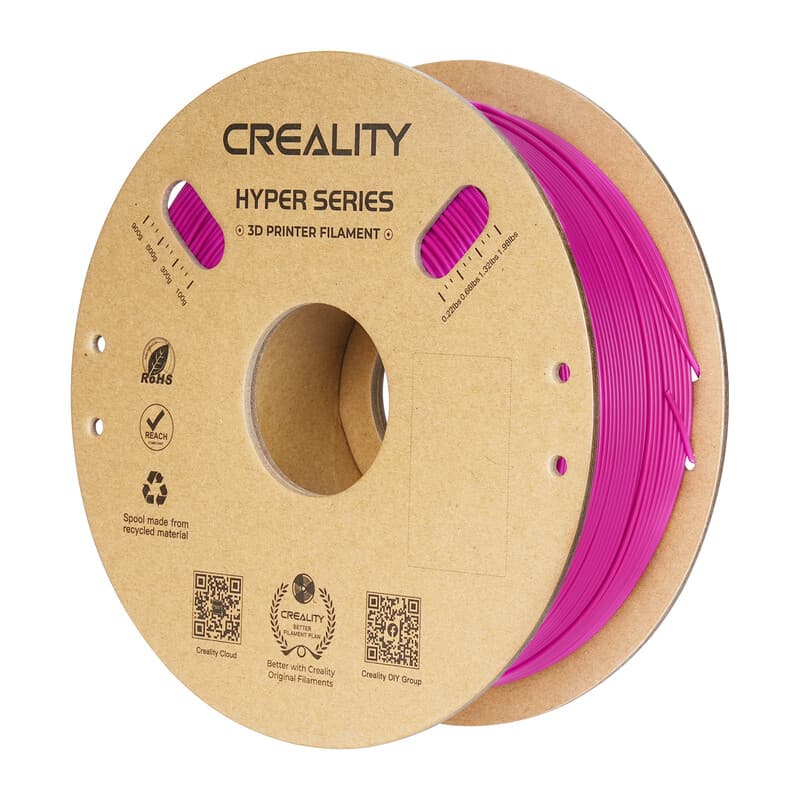 Creality Hyper PLA Paars 1 kg, Hoge snelheid 30-600 mm/s, Dimensie nauwkeurigheid +/-0,02 mm, Compatibel met de meeste FDM 3D-printers, 1 kg (2,2 lbs) spoel