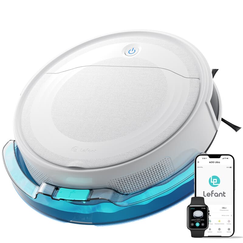 Lefant M310 Ultra Robotstofzuiger 6000Pa zuigkracht met ToF-lasernavigatie, nauwkeurige obstakelvermijding, anti-klit, ideaal voor dierenhaar en harde vloeren, bediening via app/Alexa