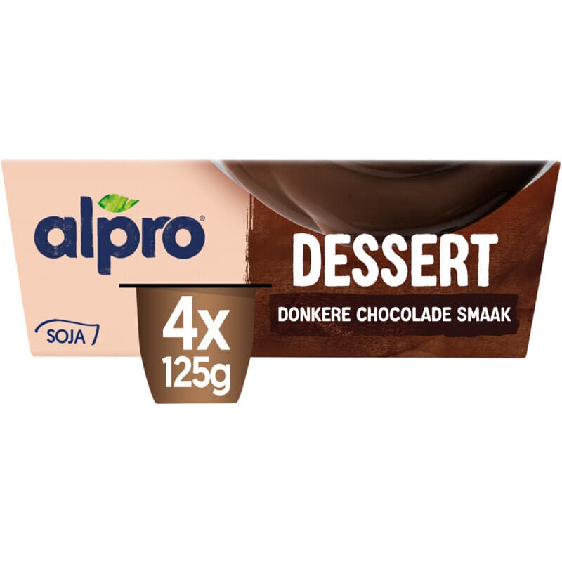Alpro Duivels Donkere Chocolade Soya Dessert - 4 x 125 g