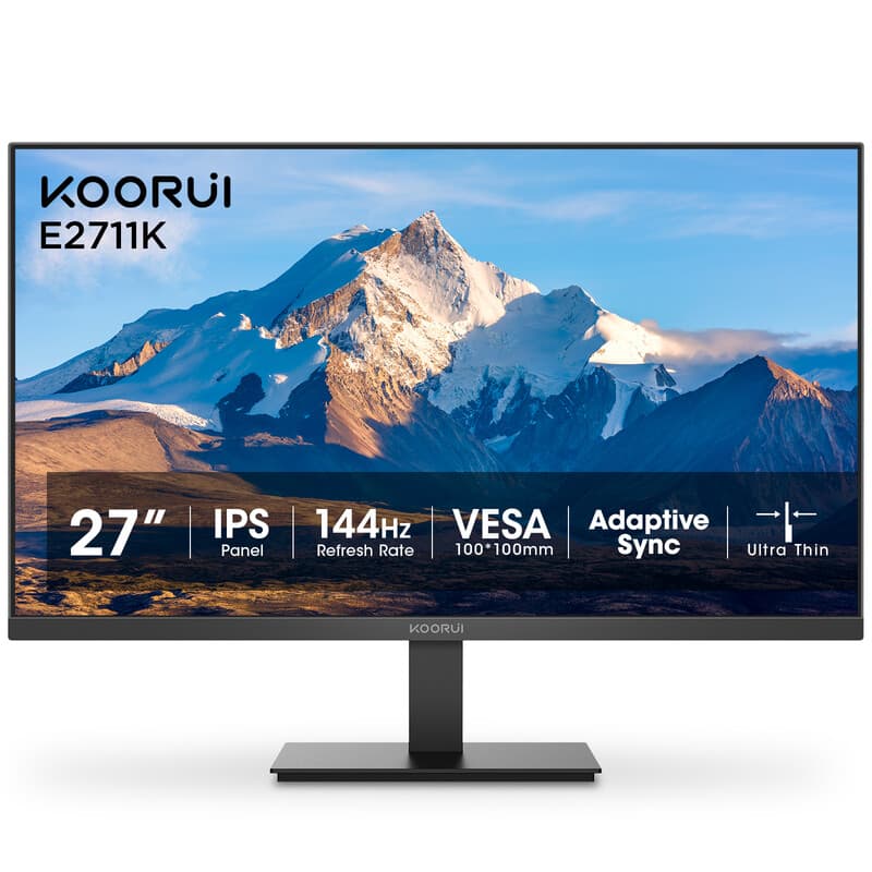 KOORUI E2711K 27 inch IPS Full HD monitor, 144 Hz, VGA, HDMI 1.4
