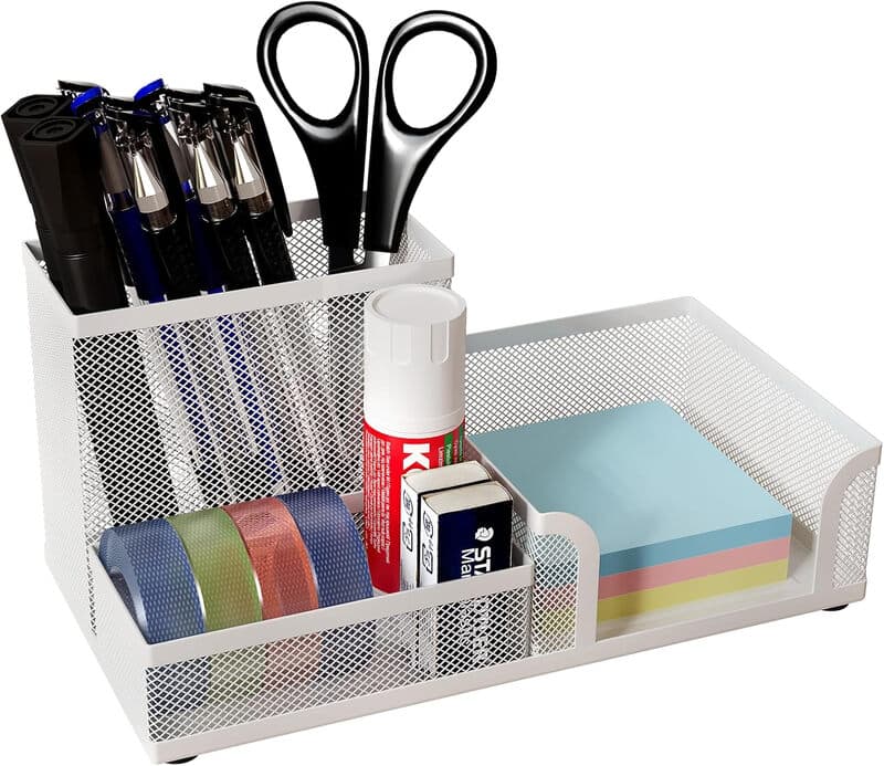 Senhoglb Mesh bureau-organizer met penhouder, wit, jaarverloopverkoop, top cadeau-ideeën