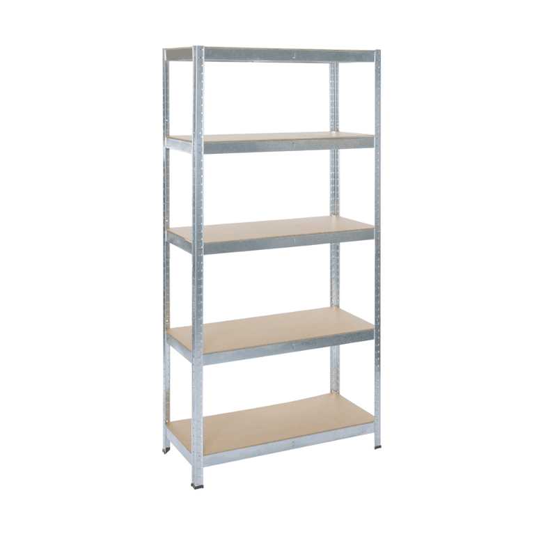 Starck zwaar metalen opbergrek - 180 x 90 x 40 cm - 5 MDF-planken - draagvermogen 175 kg per plank