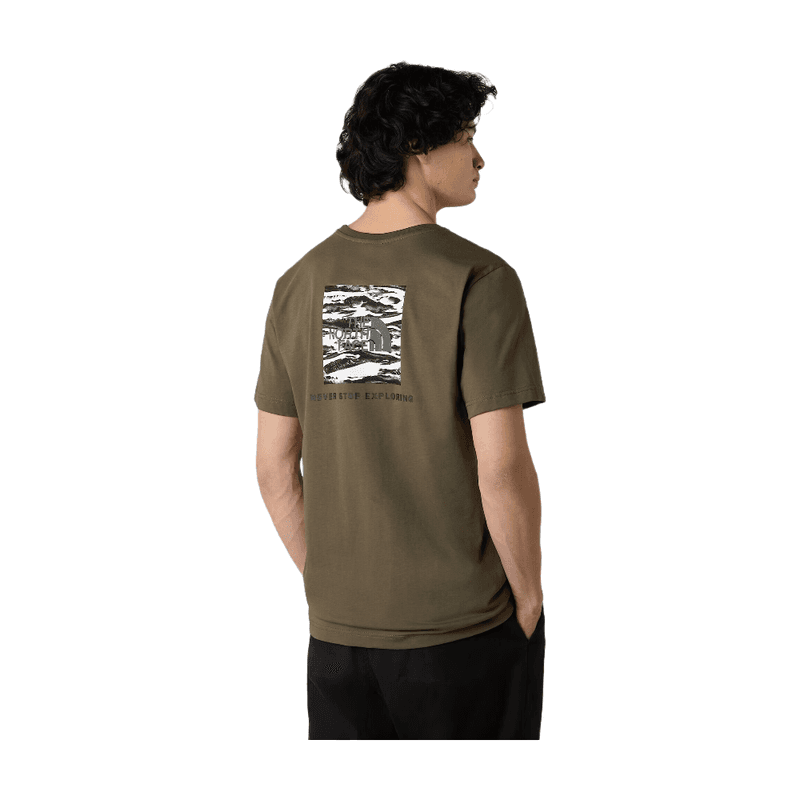 The North Face heren T-shirt NF0A8E3H - TAUPE GREEN/TNF BLA - maat M - nieuw